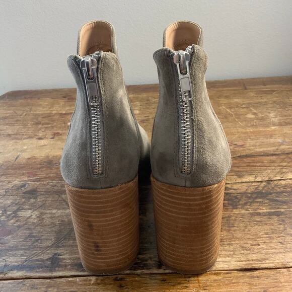 Steve Madden Suede Gray Heeled Booties‎ size 8.5 - Picture 3 of 8